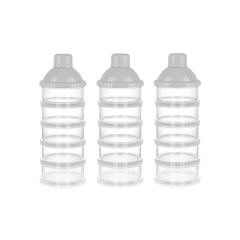 Accmor Formula Dispenser shows five stackable compartments for precise travel portions.