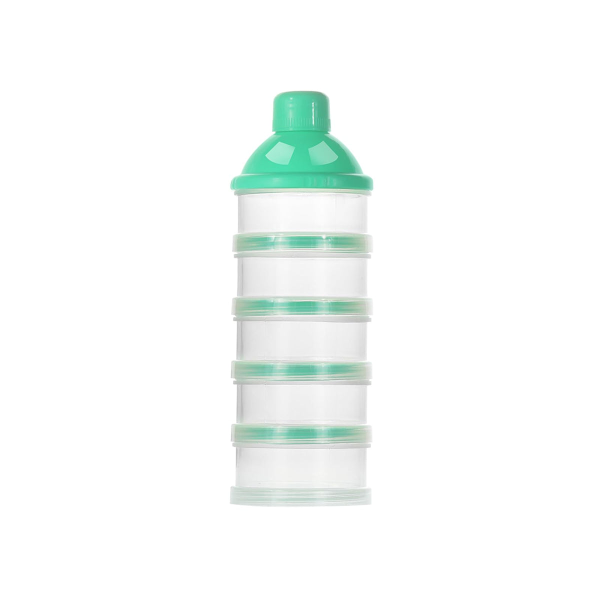 Accmor formula dispenser top view showing five compartments for travel meals
