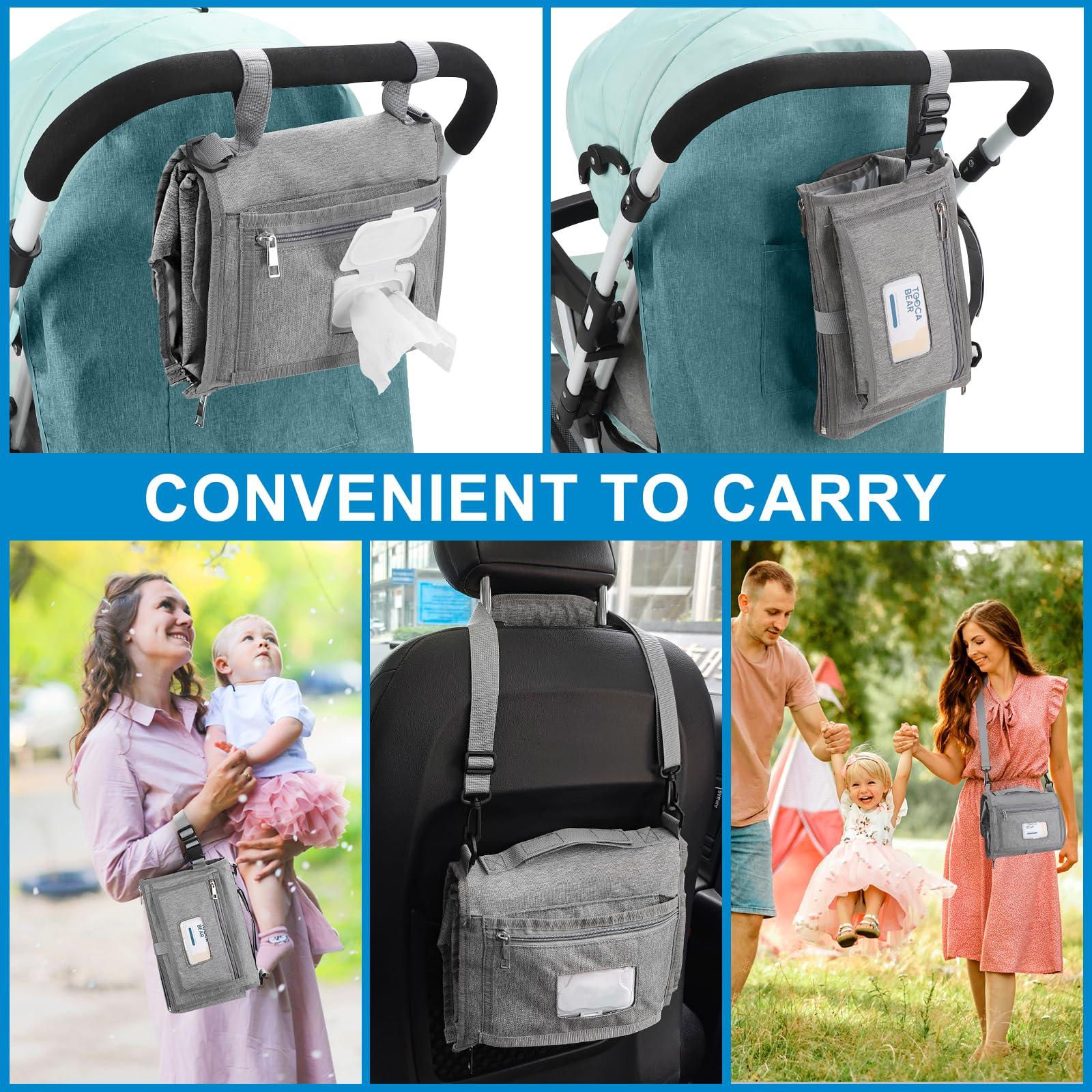 Accmor front wipes pocket provides quick access to wipes