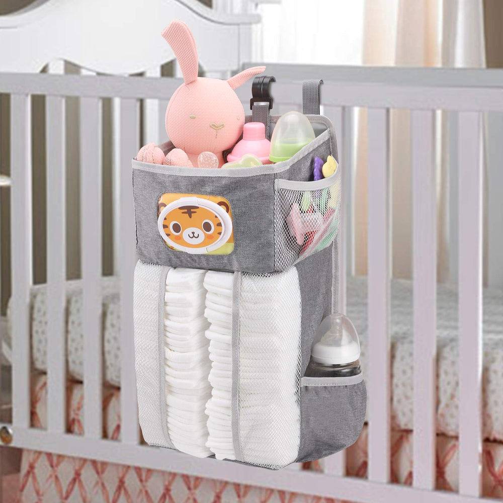Accmor Hanging Diaper Caddy Organizer side mesh pocket for easy wipe access during changes.