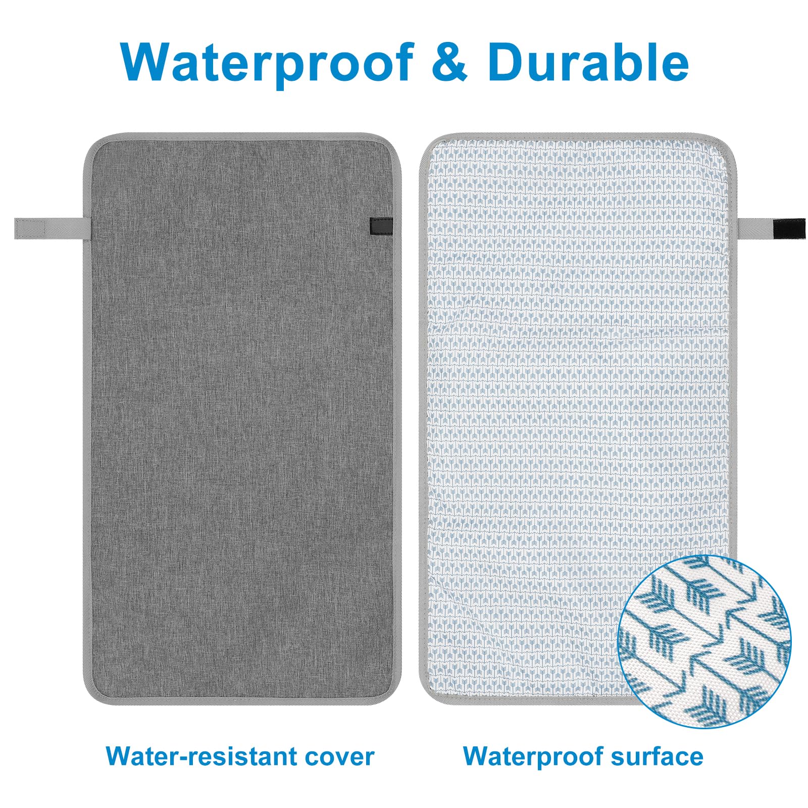 Accmor head-pillow area provides gentle head support during changes.