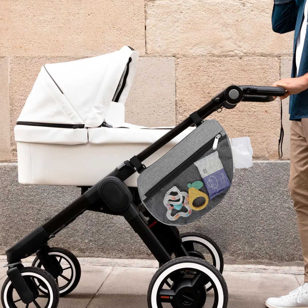 Accmor insulated side sling stroller bag velcro straps keep it stable.