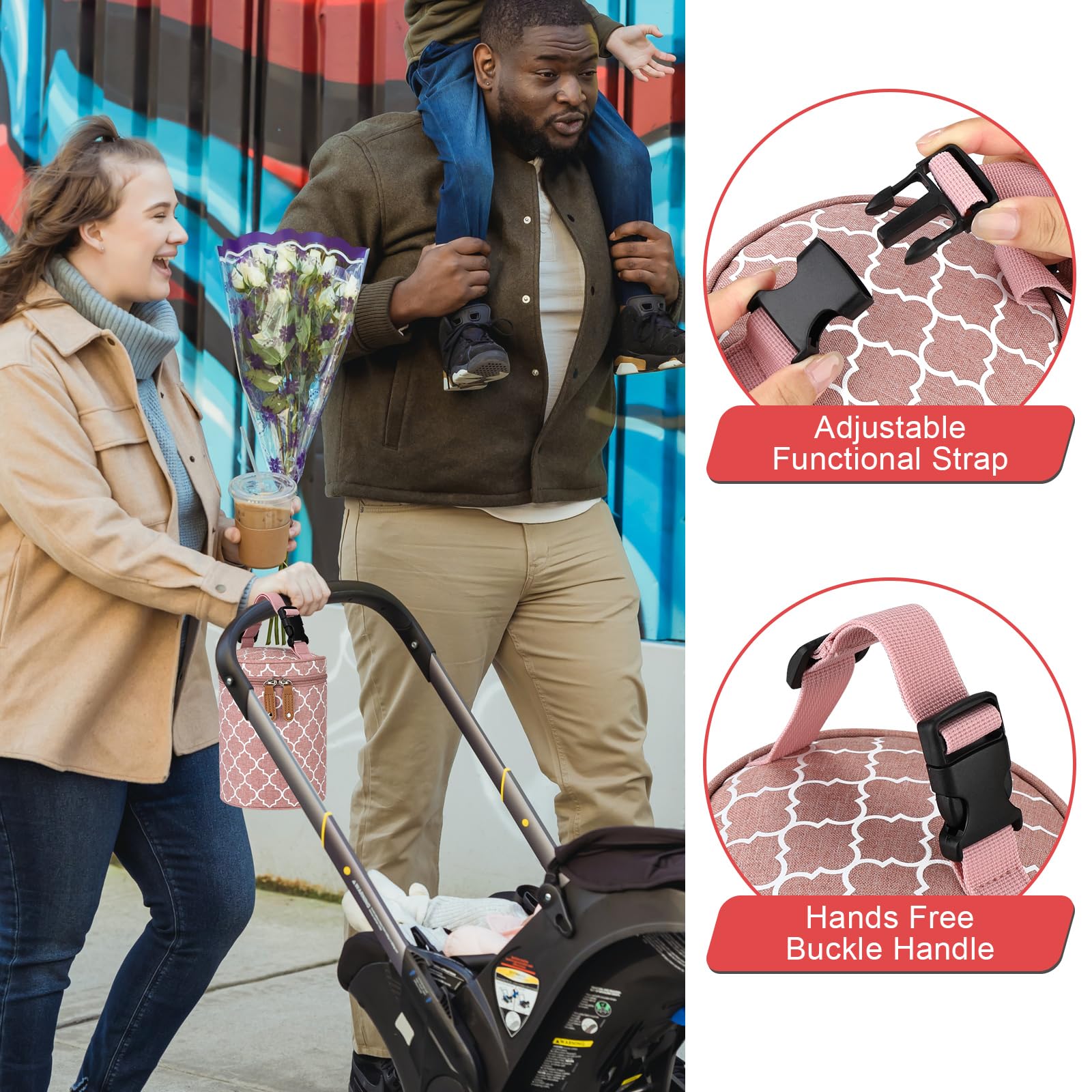 Accmor large-capacity interior holds two 8oz bottles for daycare trips.