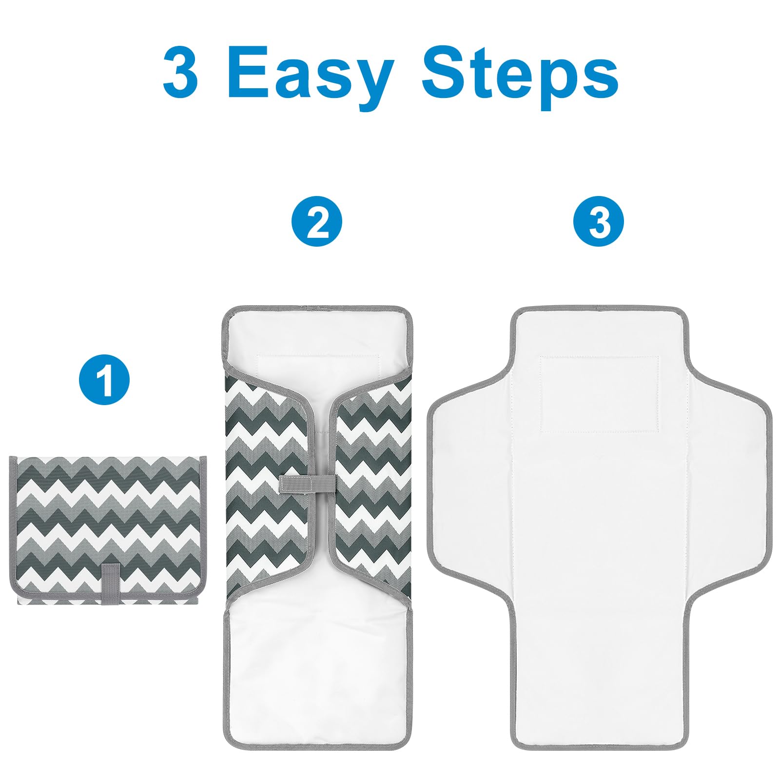 Accmor large changing area 25.5 by 13.5 inches supports newborn to toddlers.