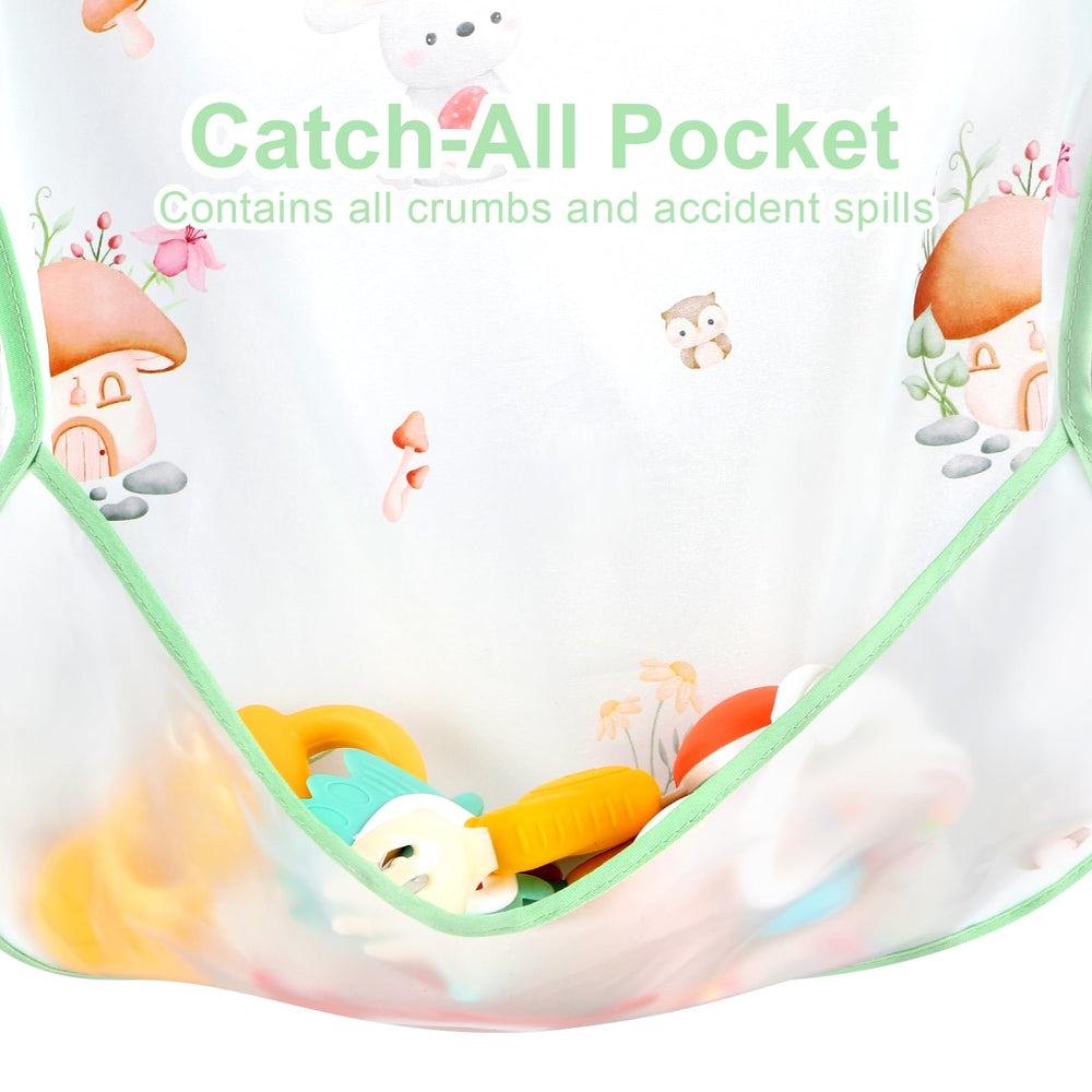 Accmor long sleeve bib hook-loop closure is secure and easy.