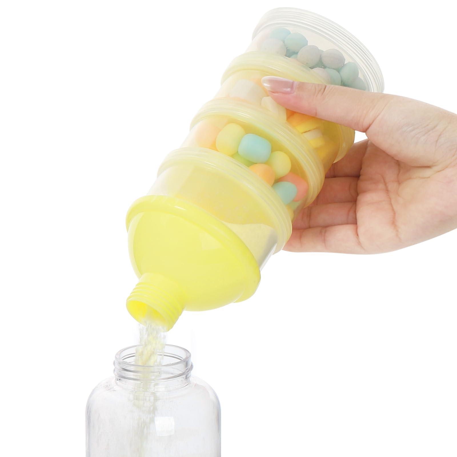 Accmor multi-purpose snack container holds nuts and fruit for trips.