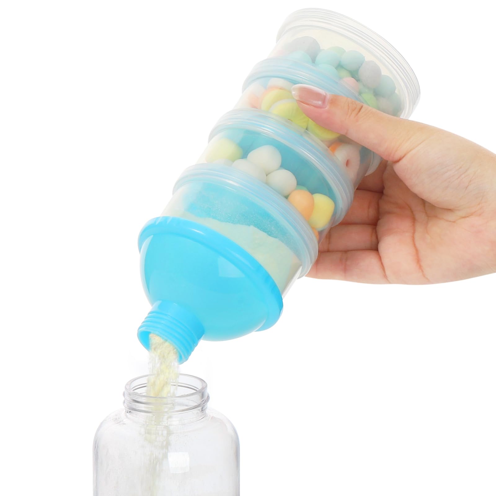 Accmor multi-purpose snack container stores oatmeal, nuts, or fruit during outings.