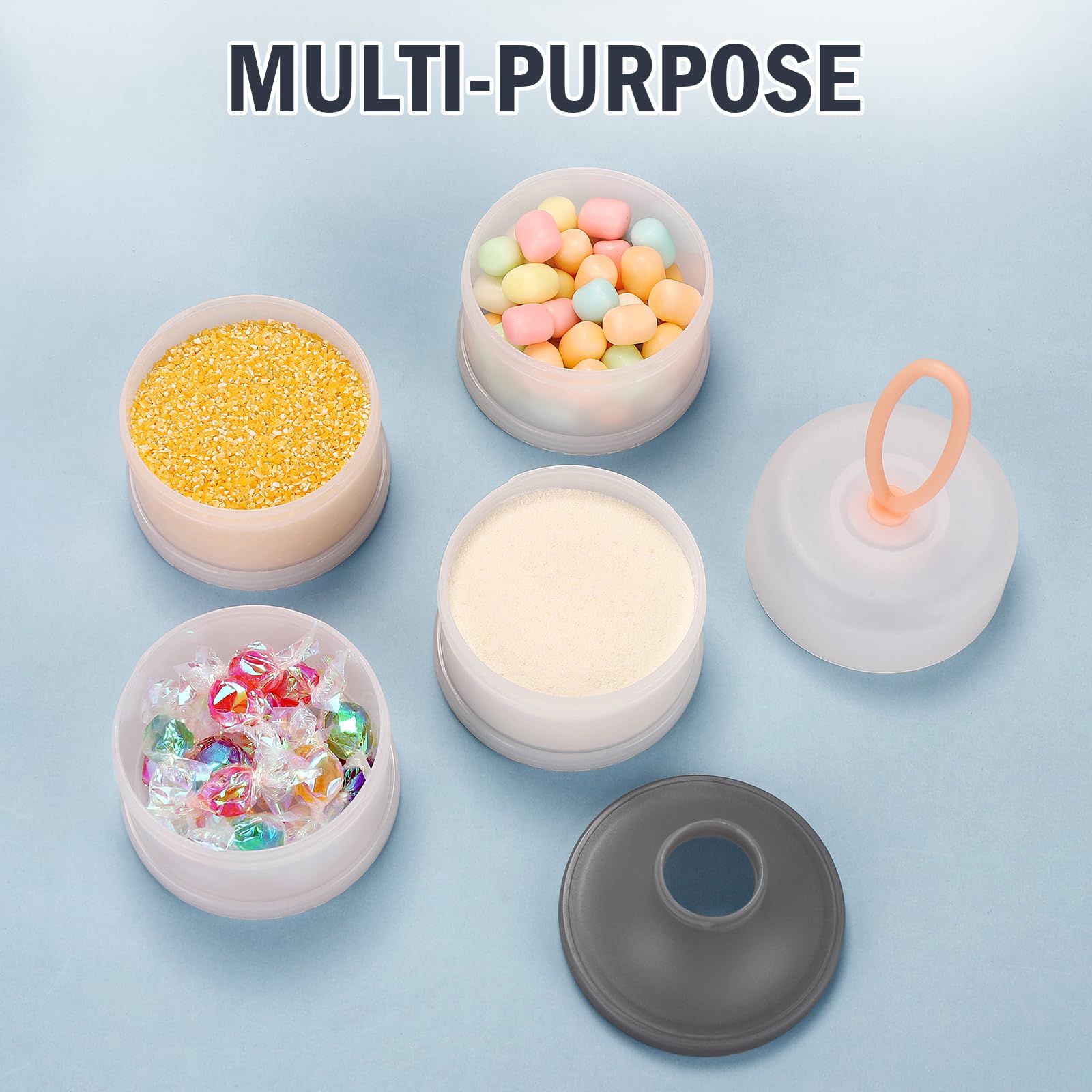 Accmor multi-use snack cups highlighting versatility for oatmeal, nuts, fruit.