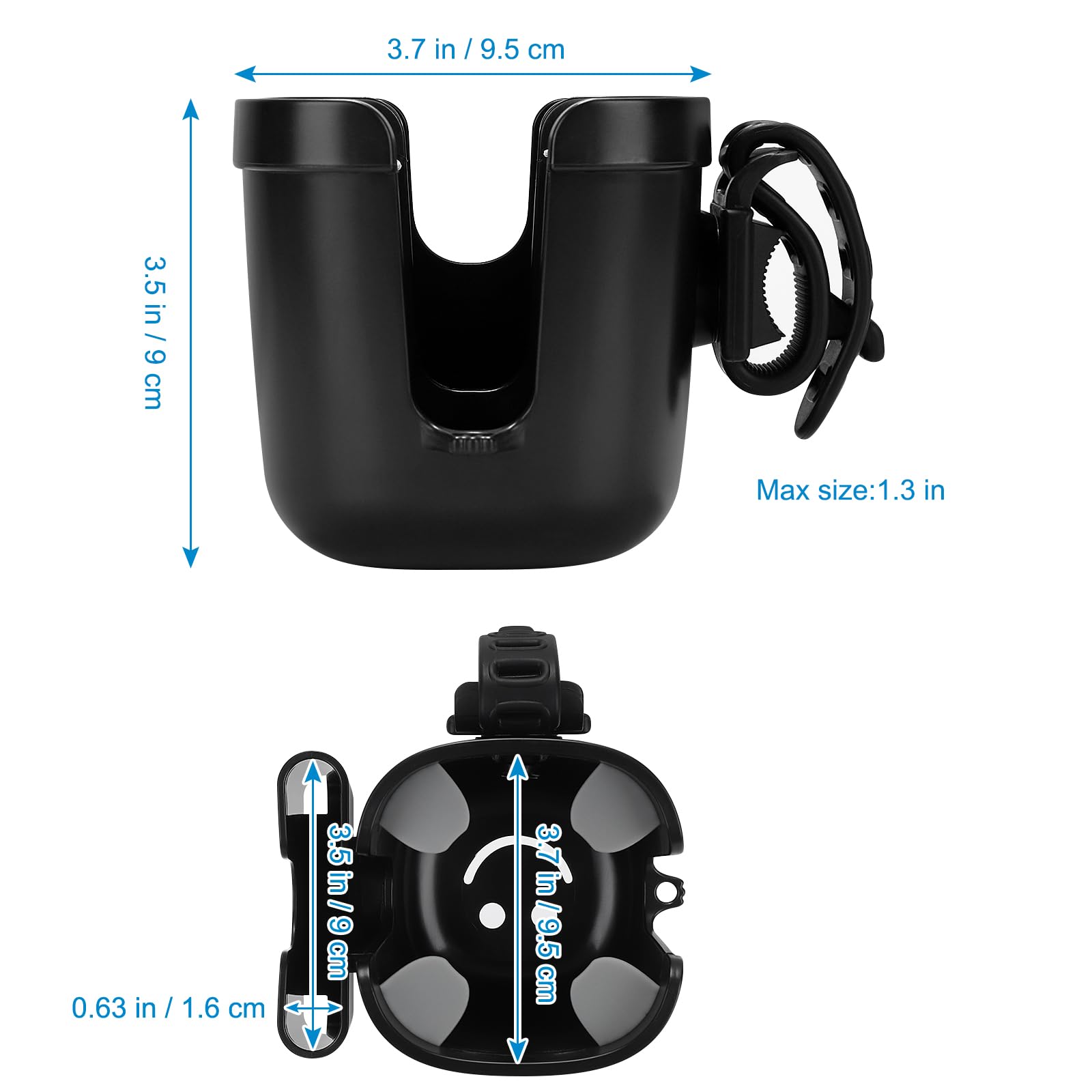 Accmor multi-use holder suits strollers, walkers, wheelchairs, and bikes.
