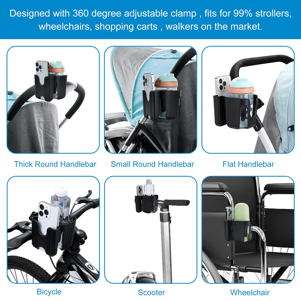 Accmor multifunctional holder fits stroller wheelchair bike for convenience
