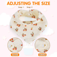 Accmor muslin baby bib with adjustable snaps for growing babies.