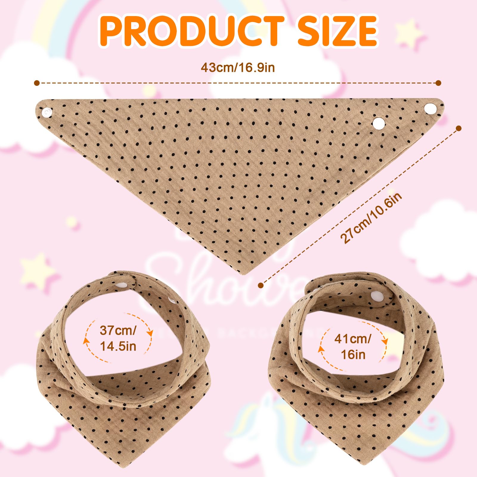 Accmor muslin baby bib offers soft, breathable comfort during wear.