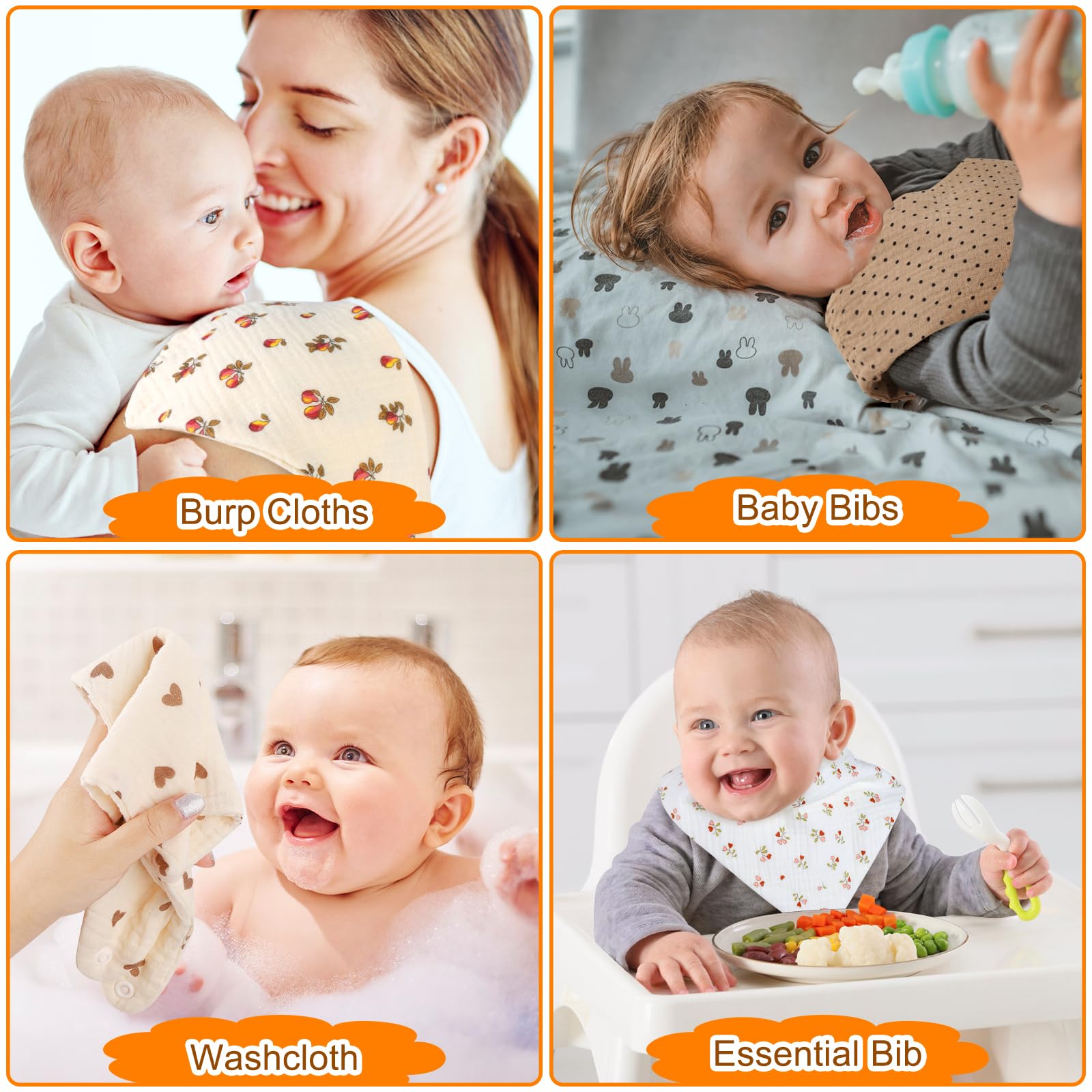 Accmor muslin baby bib is easy to wash and quick-drying.