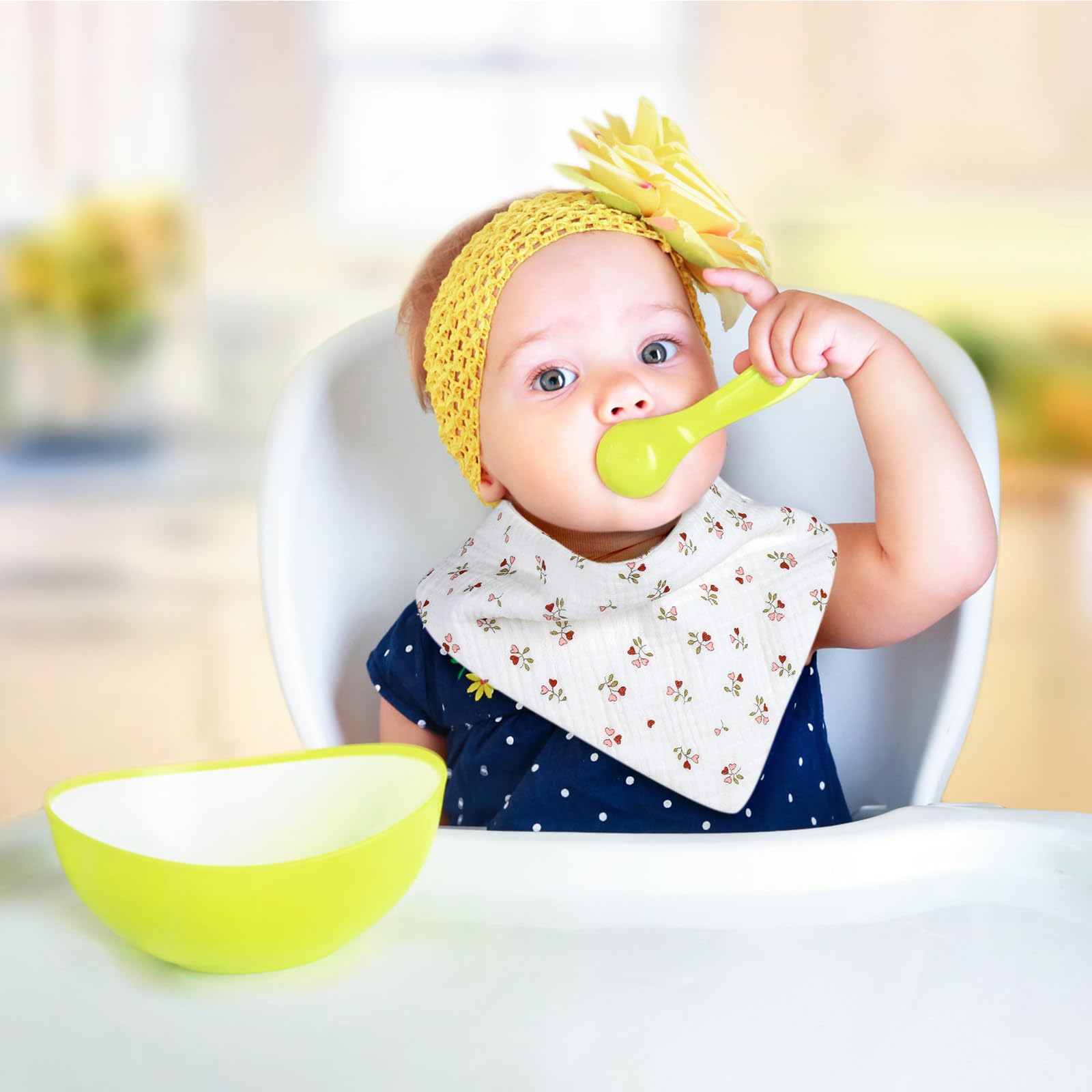 Accmor muslin baby bib features cute pattern design for boys and girls.
