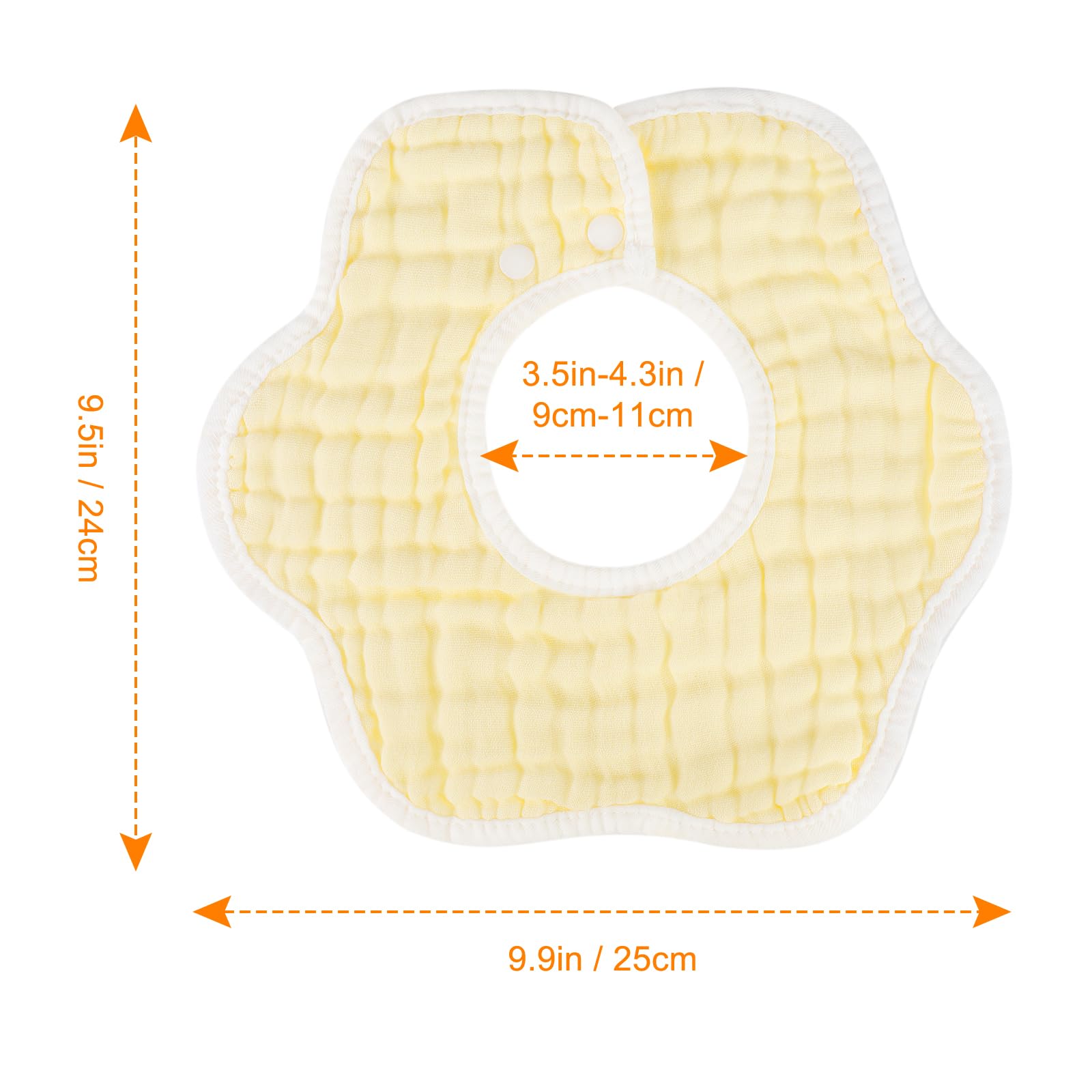 Accmor Muslin Baby Bibs-adjustable-snaps shows secure fit for growing babies