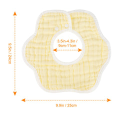 Accmor Muslin Baby Bibs adjustable nickel-free snaps illustrate flexible sizing