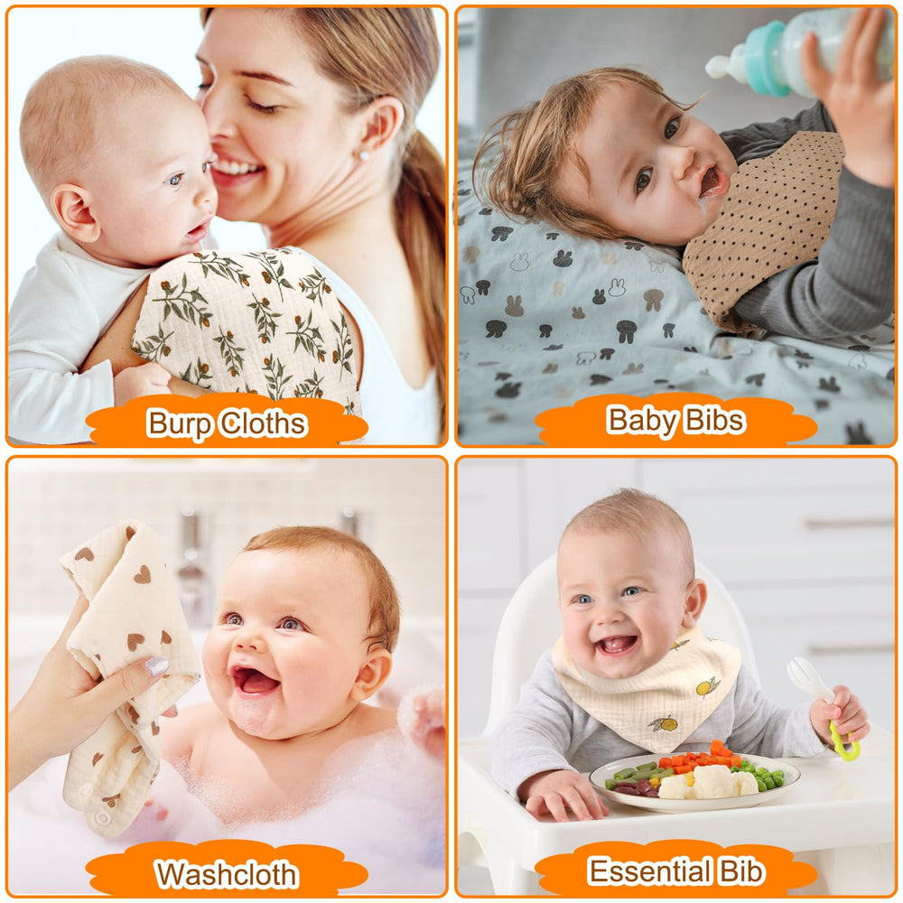 Accmor Muslin Baby Bibs easy wash and quick-dry fabric for busy caregivers.