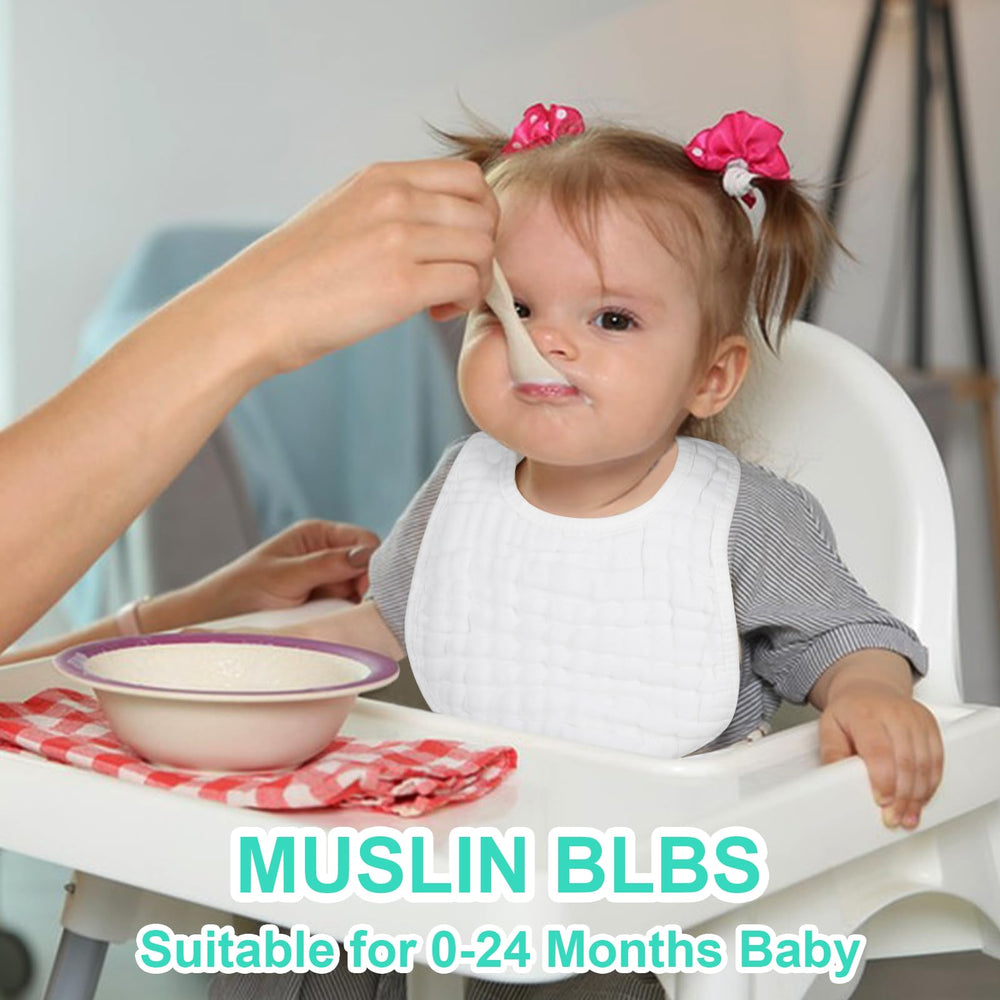 Accmor Muslin Baby Bibs offer gender-neutral design suitable for boys and girls.