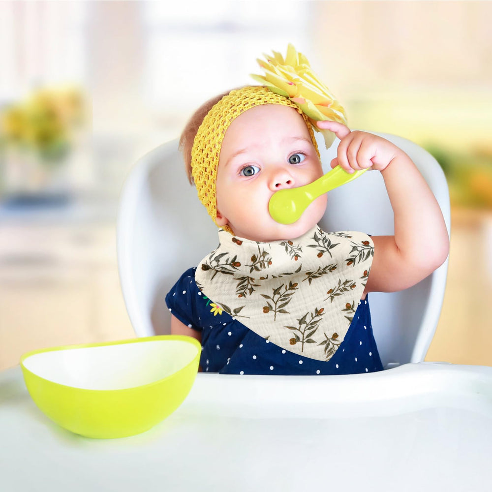 Accmor Muslin Baby Bibs multipurpose use for drool, feeding, and teething messes.