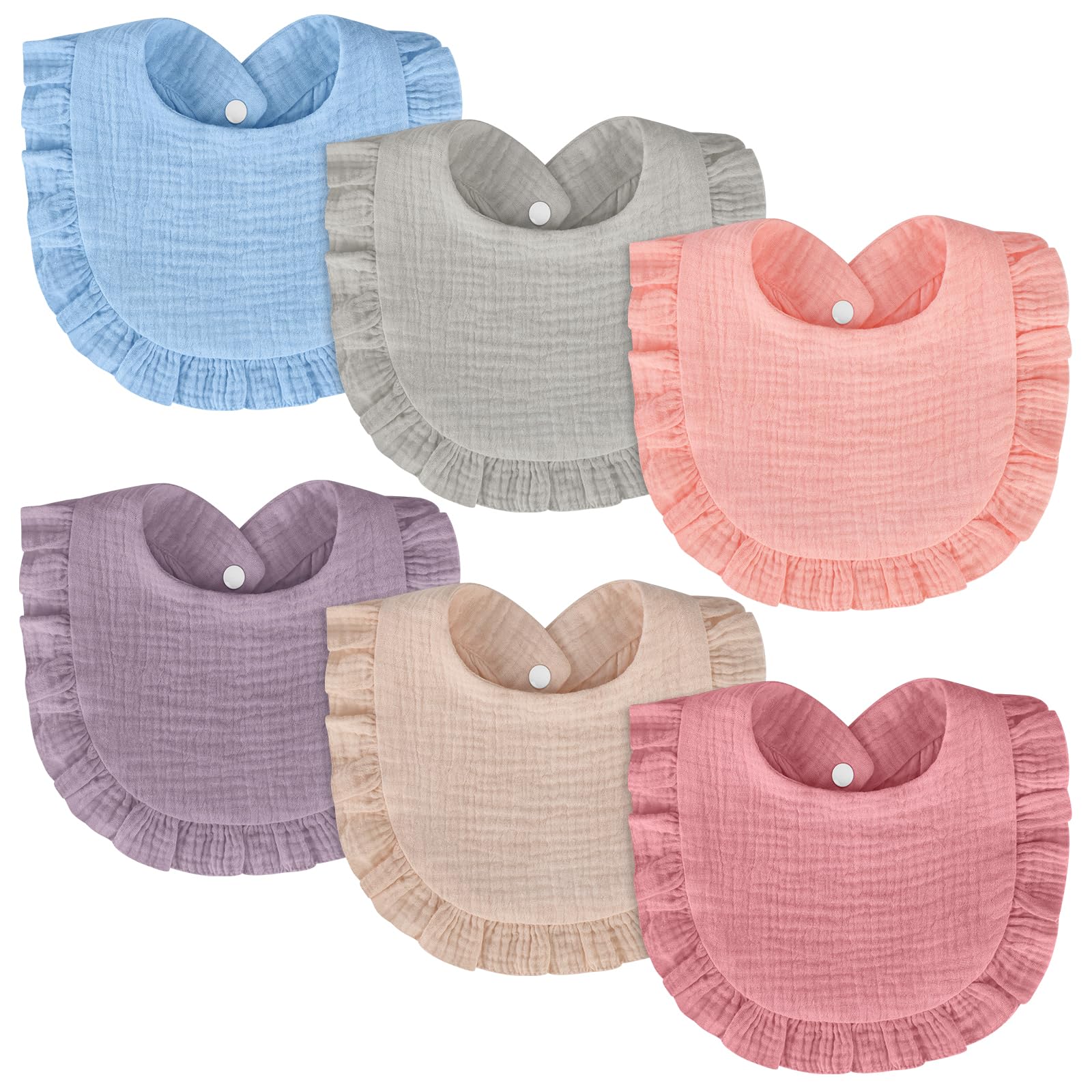 Accmor muslin baby bibs pack cover showing six soft bibs for mealtime messes.