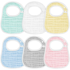 Accmor Muslin Baby Bibs pack front highlights soft cotton comfort for drool and feeding.