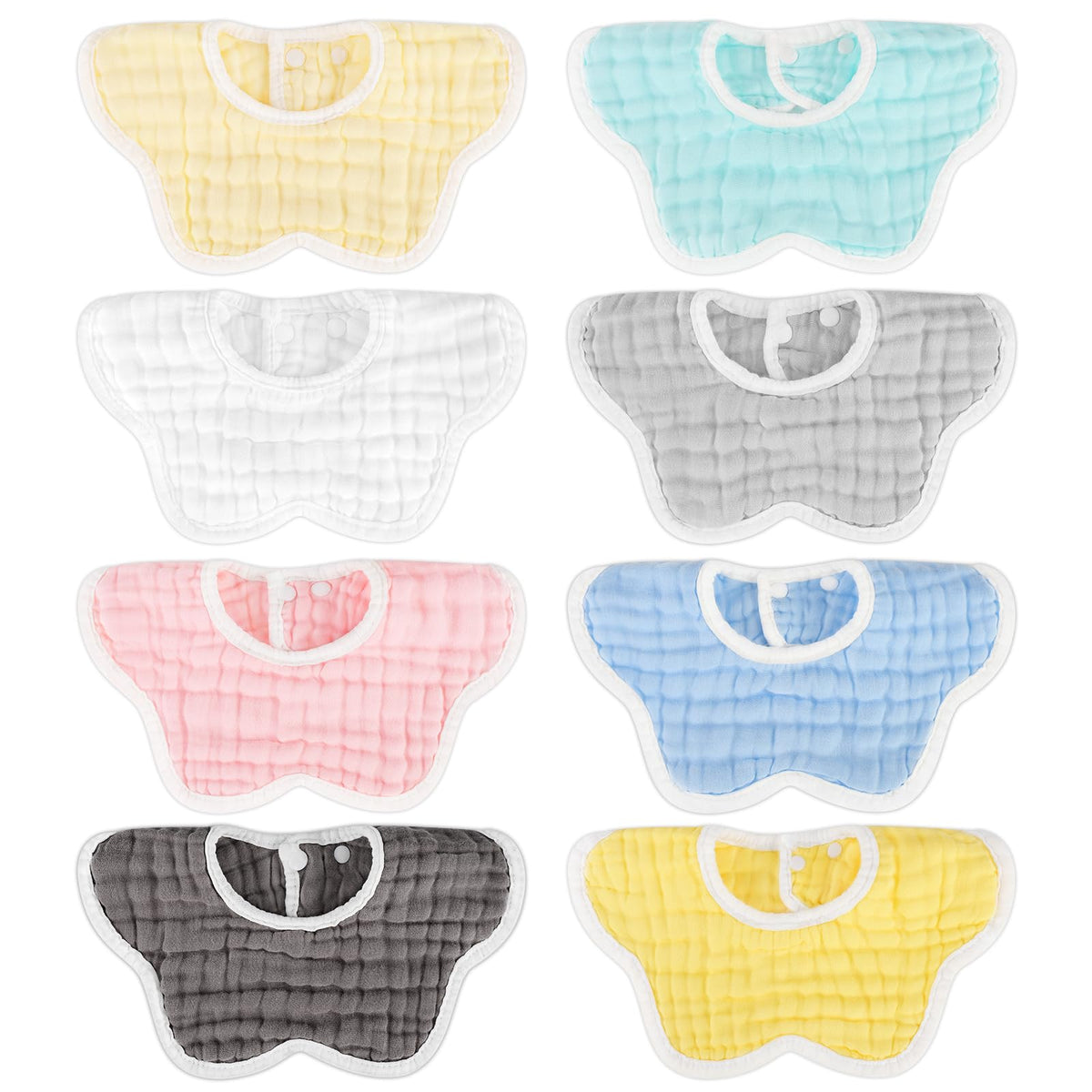 Accmor Muslin Baby Bibs soft-comfort image highlights gentle fabric for baby's skin