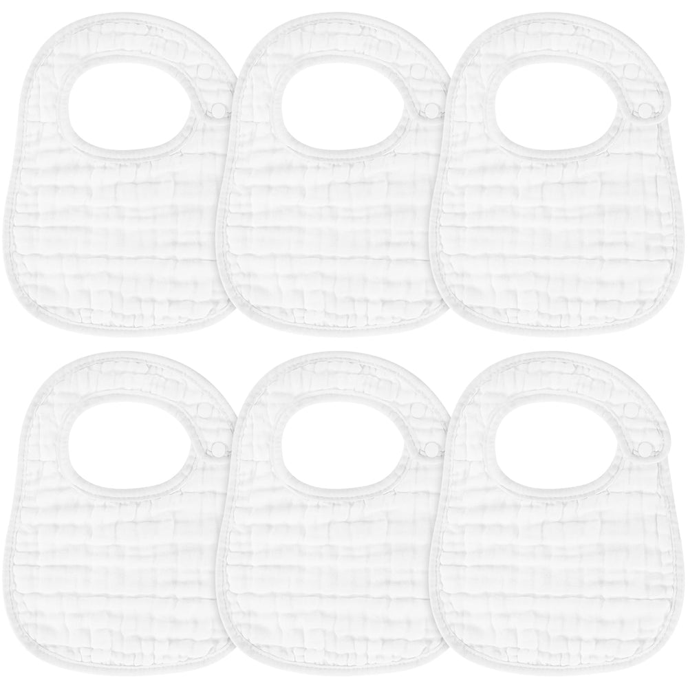 Accmor Muslin Baby Bibs with soft cotton 6-pack for gentle daily protection from drool