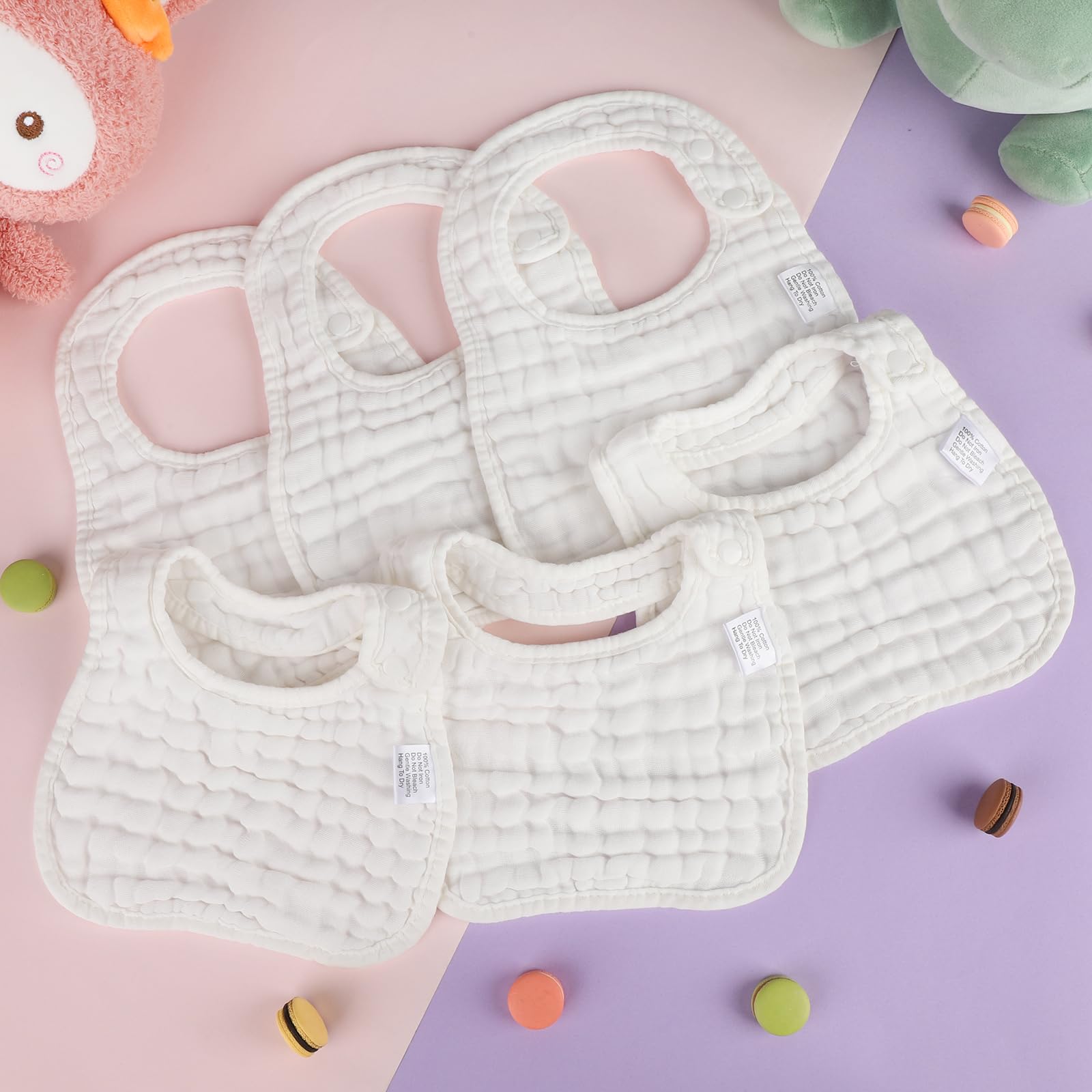 Accmor Muslin Baby Bibs offer everyday convenience in a reusable six-pack