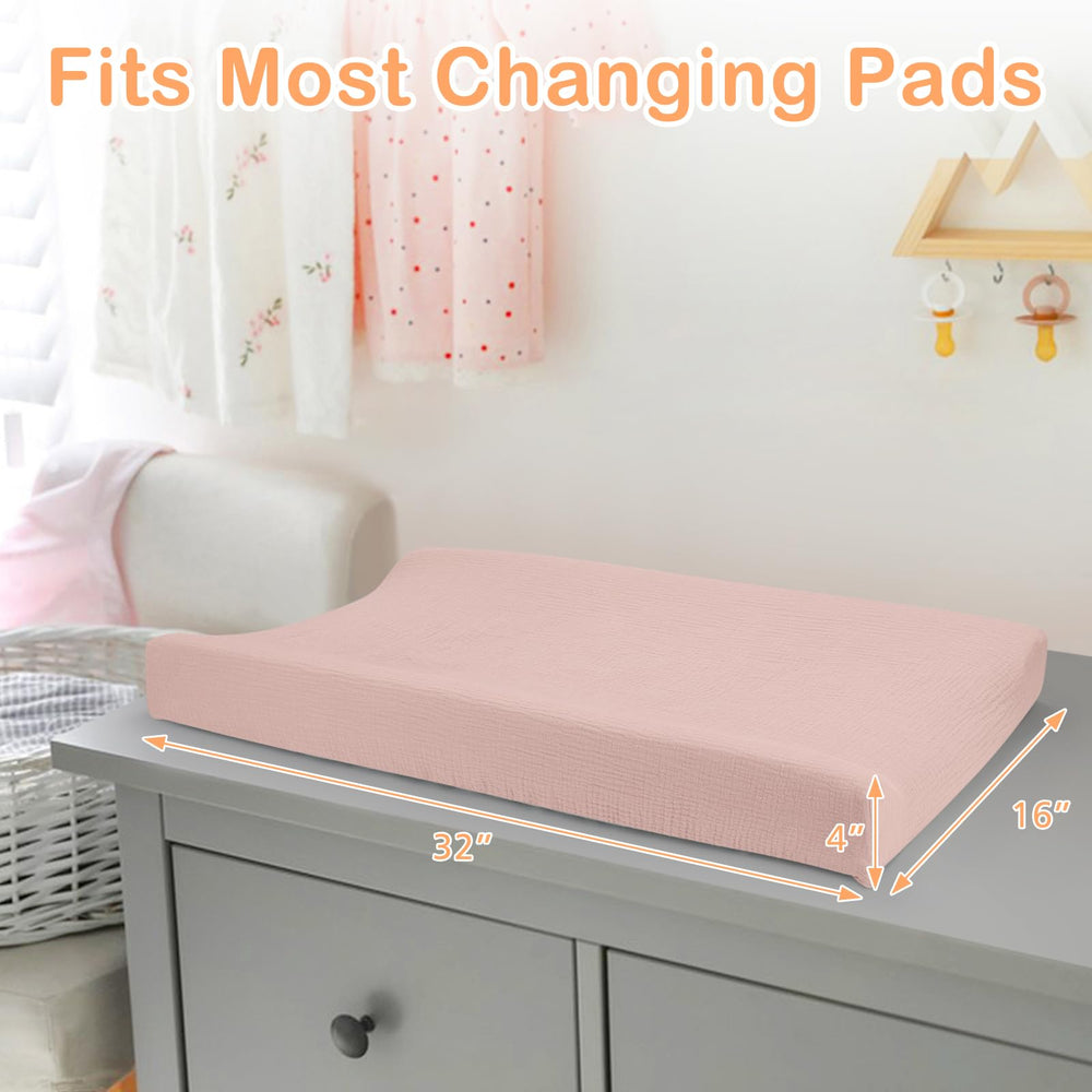 Accmor muslin changing pad cover for girls and boys provides breathable surface.