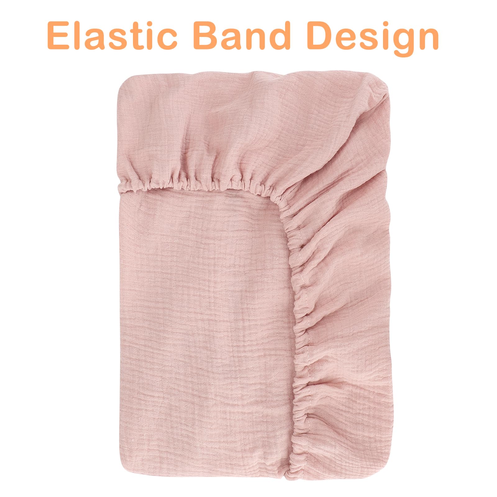 Accmor muslin changing pad cover machine washable ensures quick cleanup after leaks.