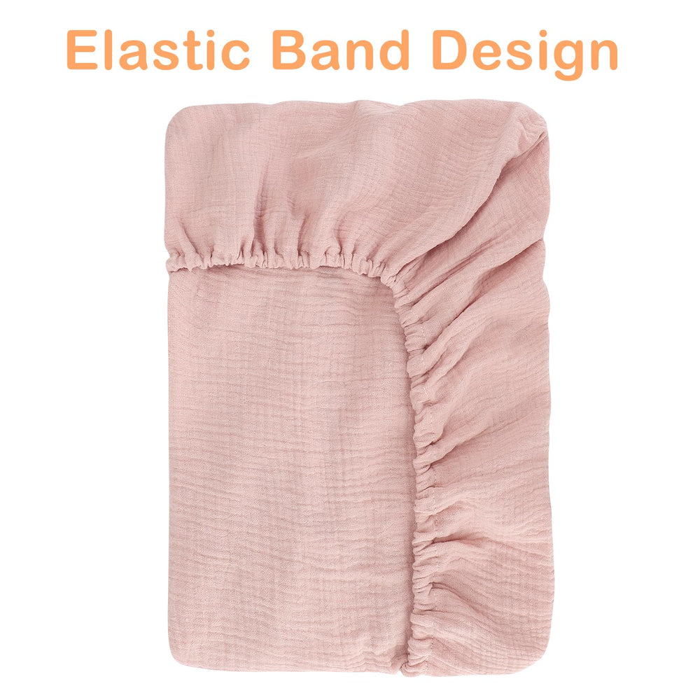 Accmor muslin changing pad cover machine washable ensures quick cleanup after leaks.