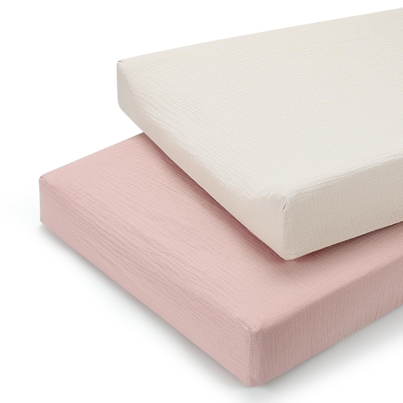 Accmor muslin changing pad cover close-up shows soft fabric for baby comfort.