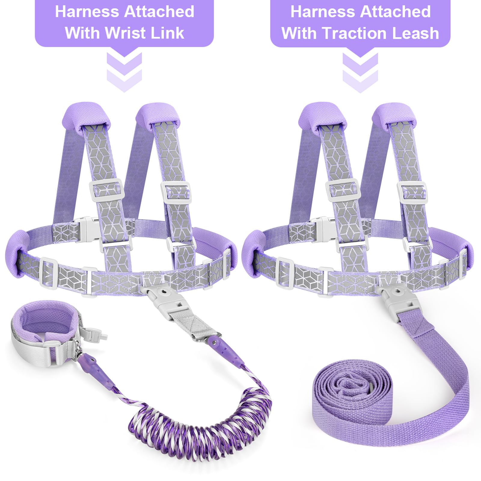 Accmor night reflective belt on harness highlights safety visibility in low light.