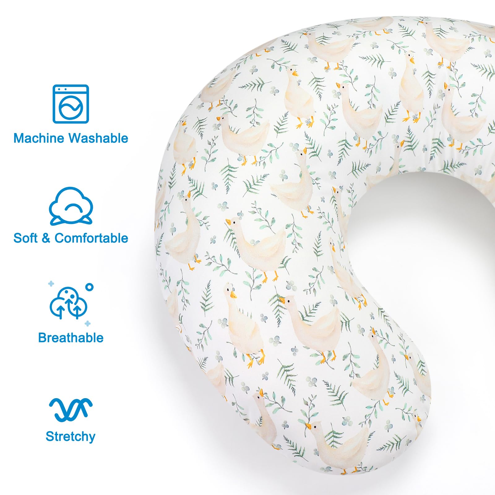 Accmor nursing pillow cover durable stitching highlights long-lasting use for daily feeding.