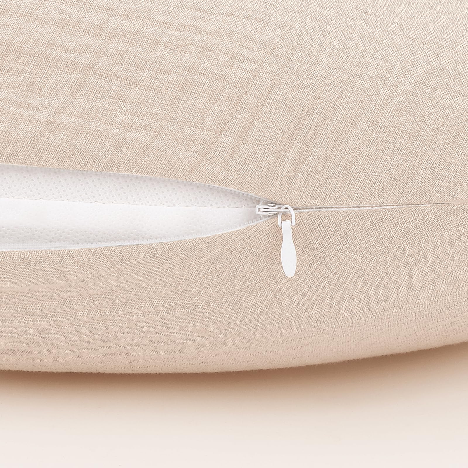 Accmor pillow cover on pillow demonstrating snug fit for standard nursing pillows.