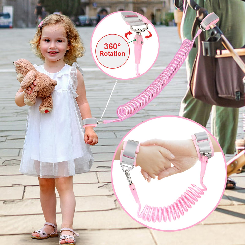 Accmor outdoor use pink depicts a family-friendly walking scenario.