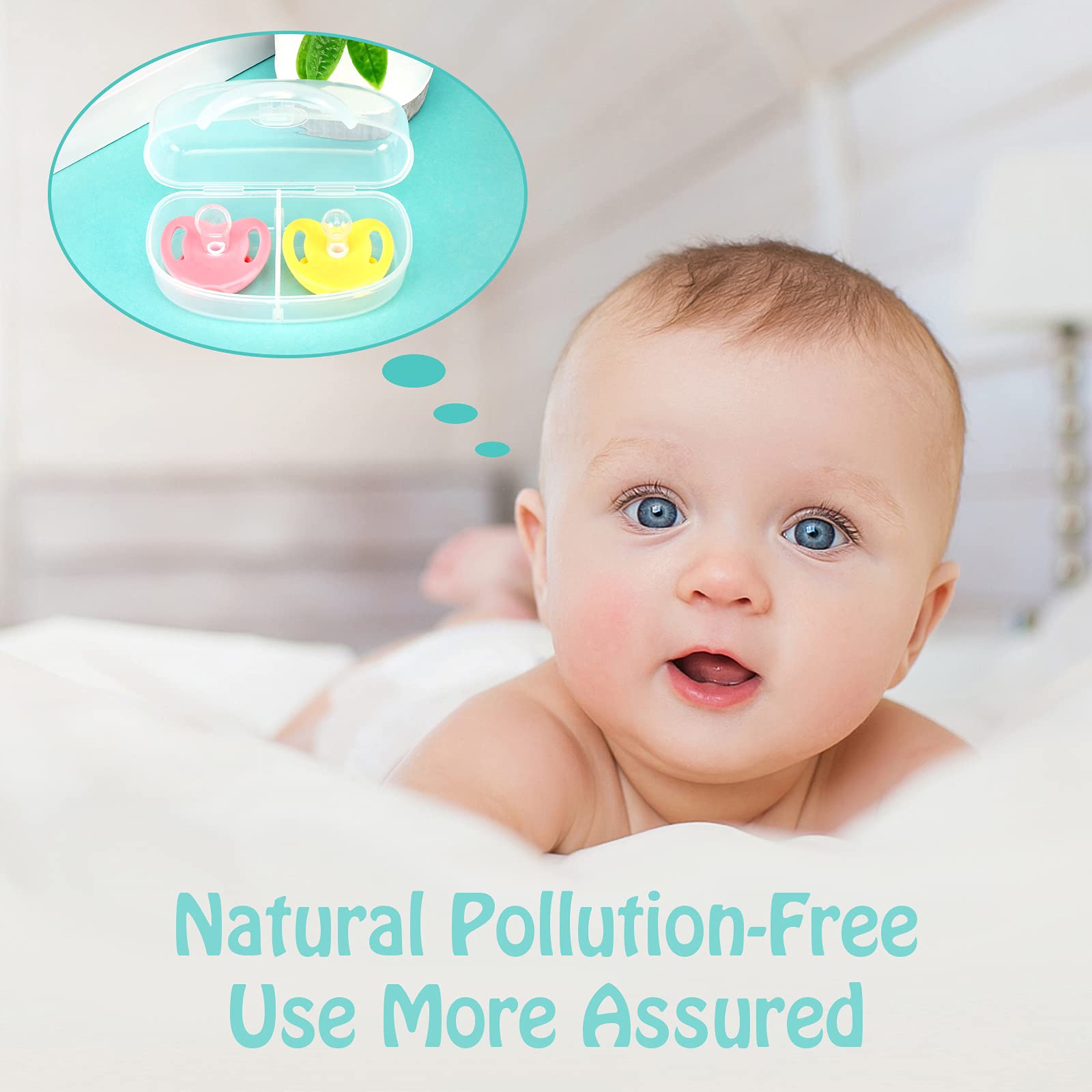 Accmor pacifier case transparent lid view enables fast inside-pacifier identification.