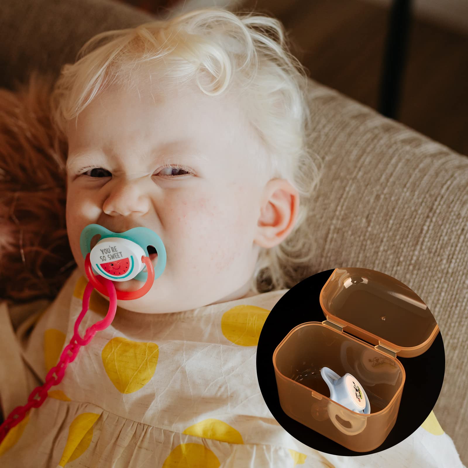 Accmor pacifier case multi-use-snacks stores pacifiers and small snacks