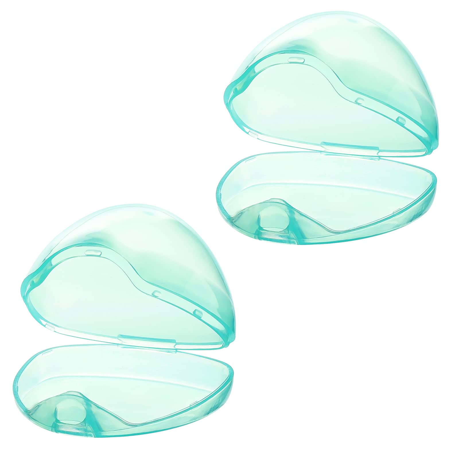Accmor Pacifier Case transparent green front view—compact travel storage keeps pacifiers clean.