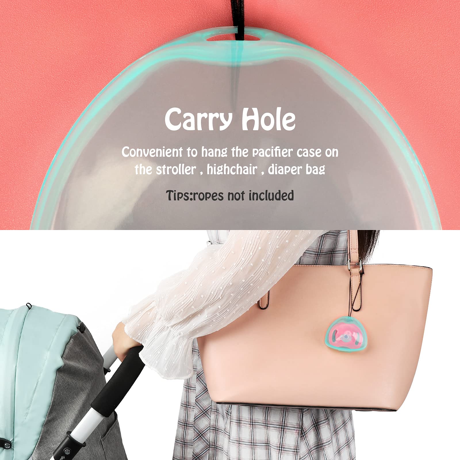 Accmor Pacifier Case travel-compact design—fits in diaper bags.
