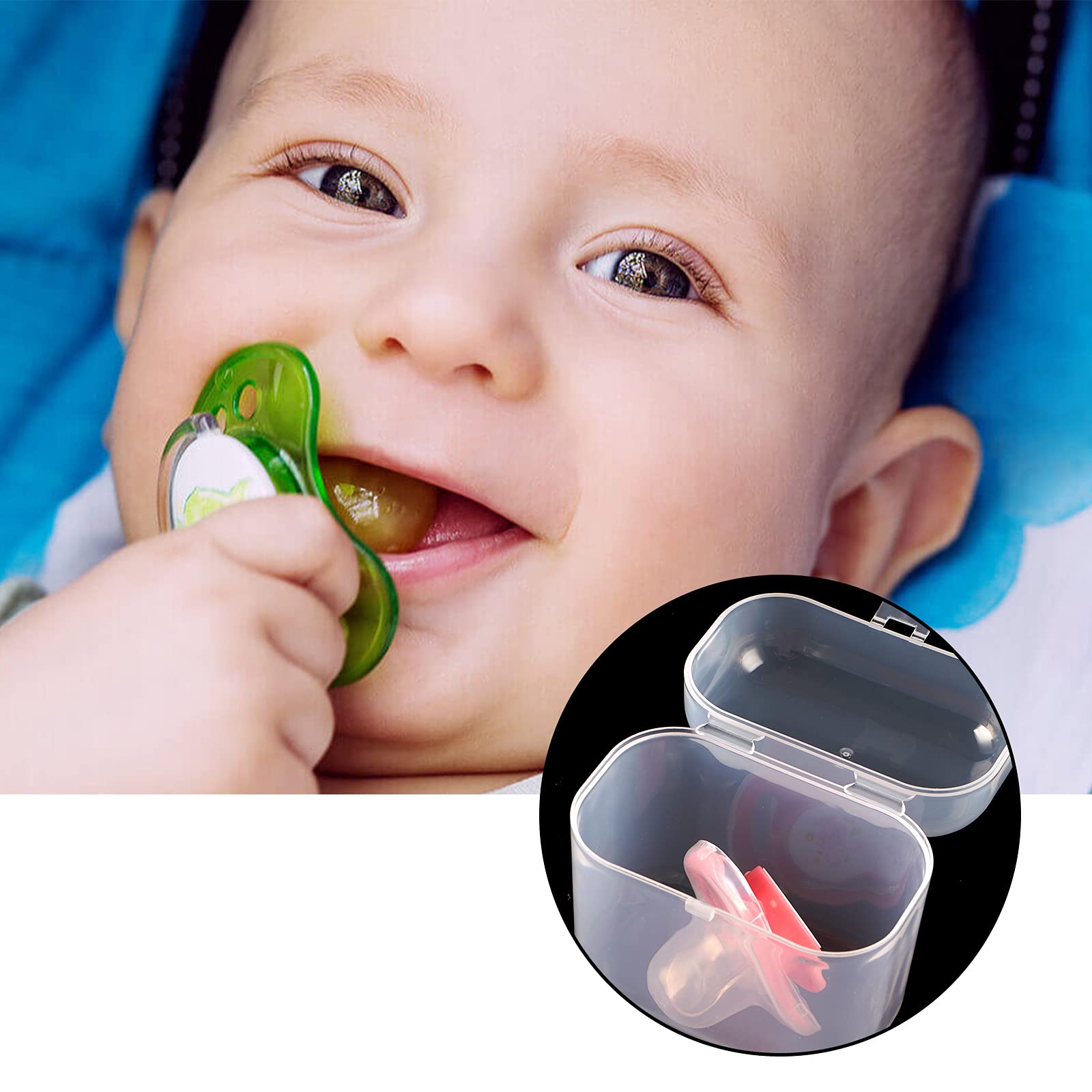 Accmor pacifier container holds two pacifiers and small essentials for travel.