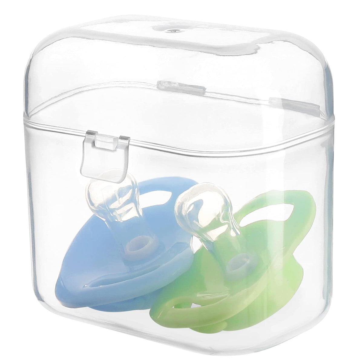 Accmor pacifier container travel case front view for on-the-go organization.