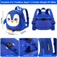Accmor penguin-pattern backpack with leash wrist link for safer outings