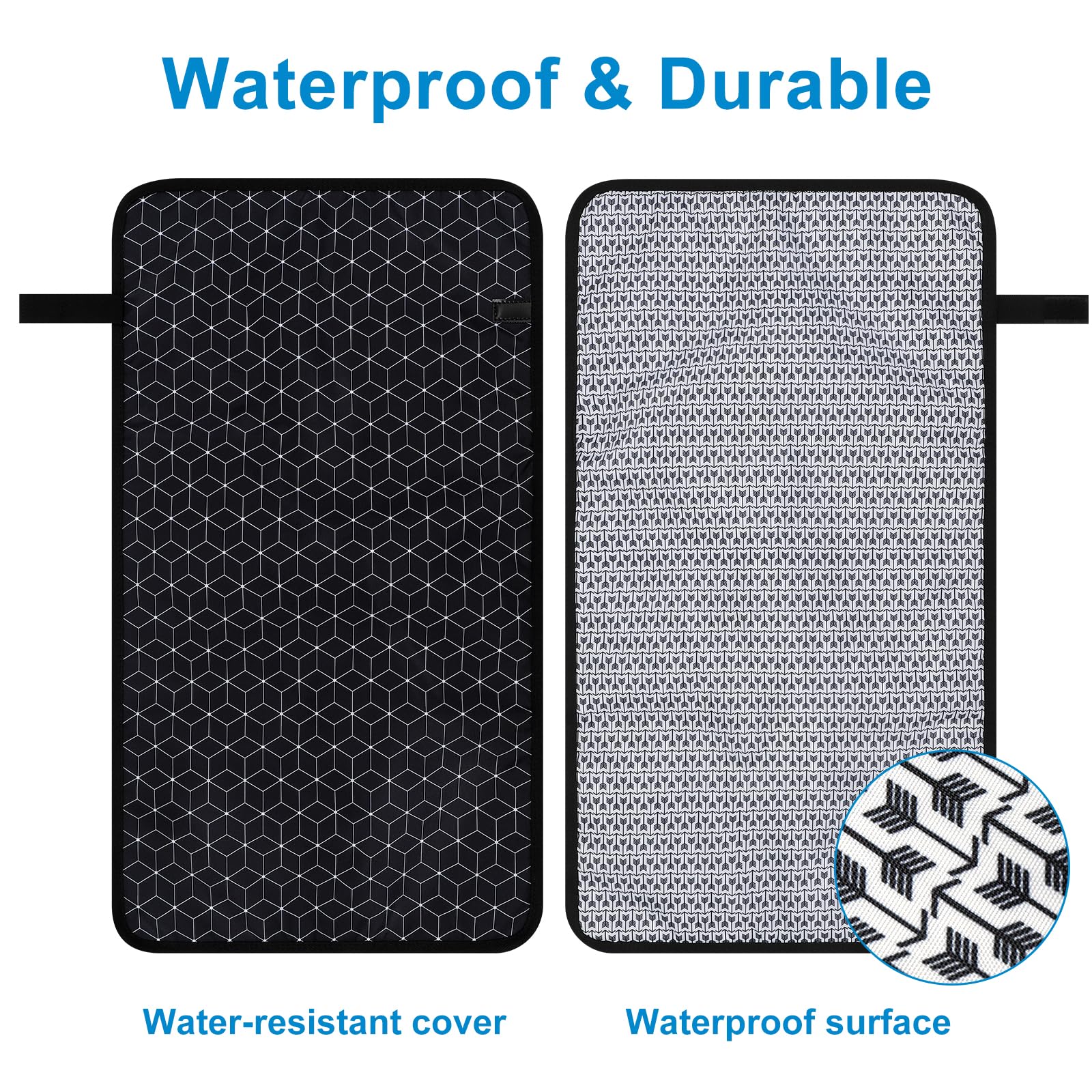 Accmor portable diaper changing pad folded fits compactly in a bag for travel.