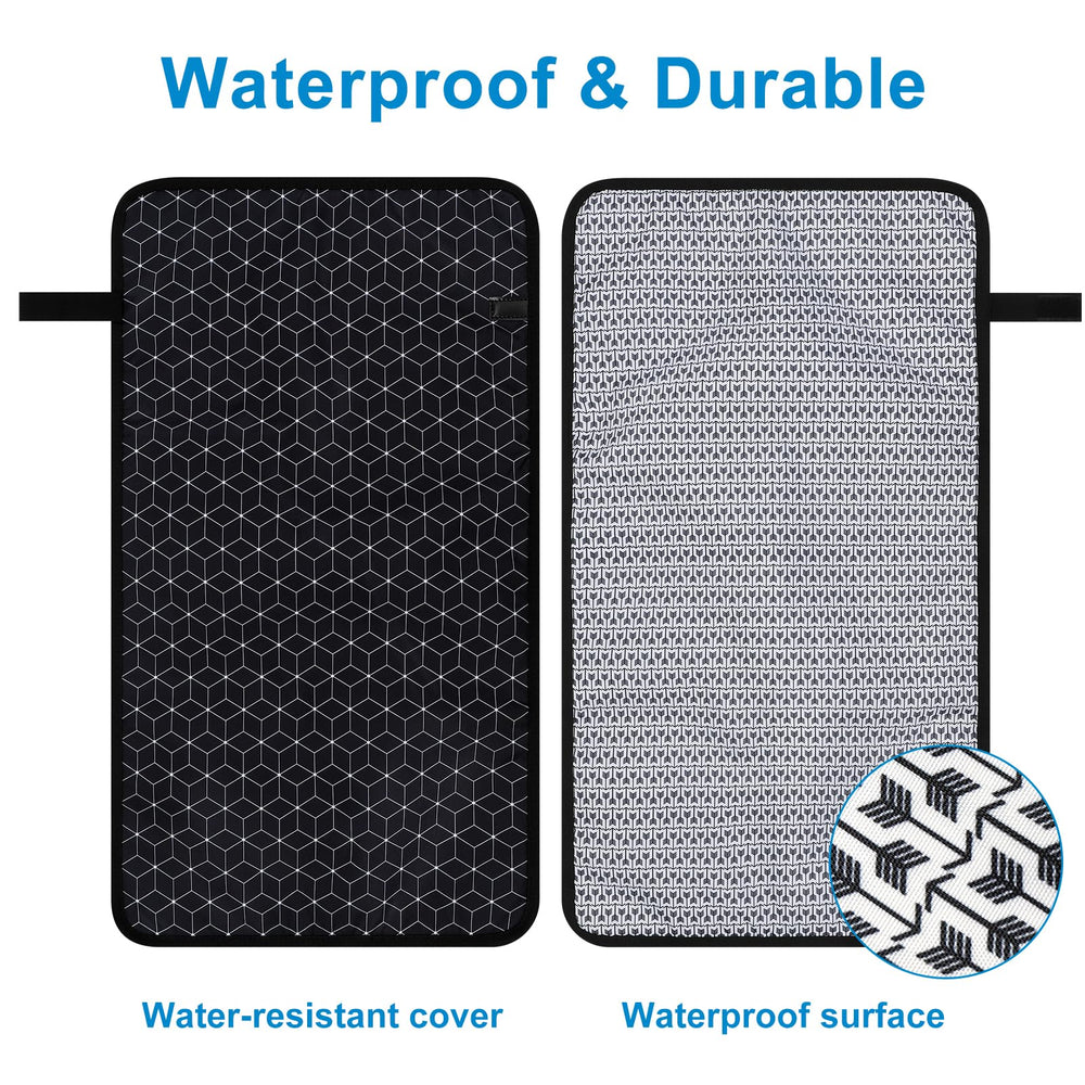 Accmor portable diaper changing pad folded fits compactly in a bag for travel.