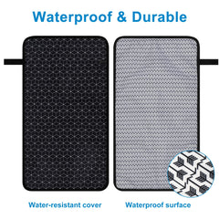Accmor portable diaper changing pad folded fits compactly in a bag for travel.