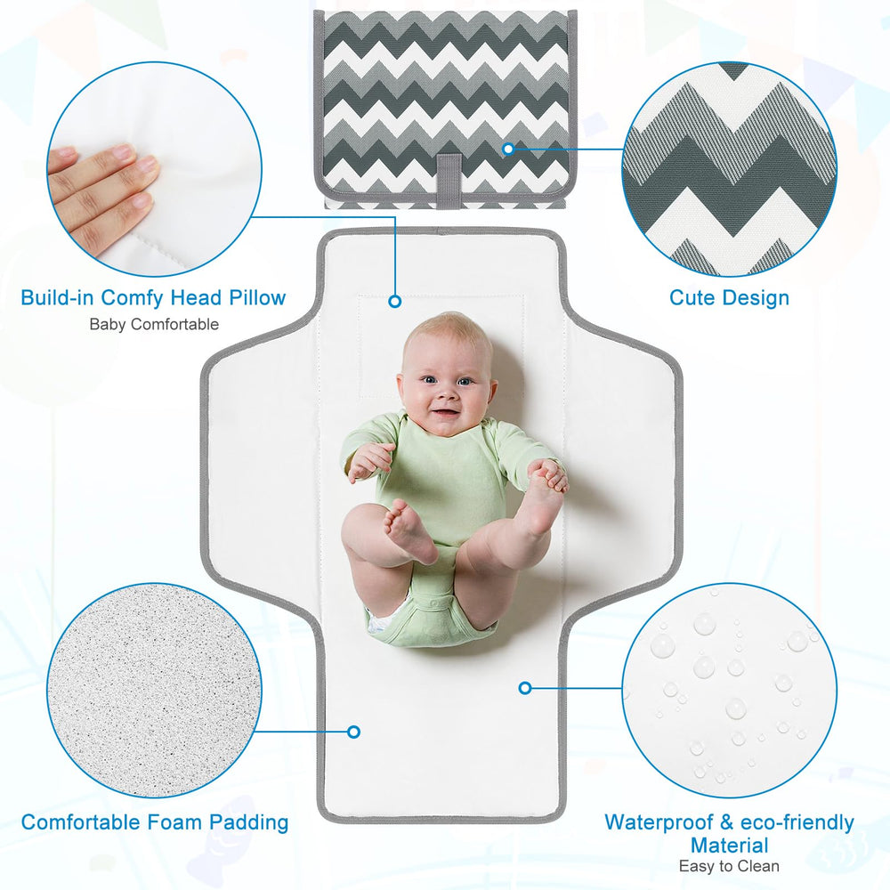 Accmor portable diaper changing pad open area provides a spacious surface for quick diaper changes.