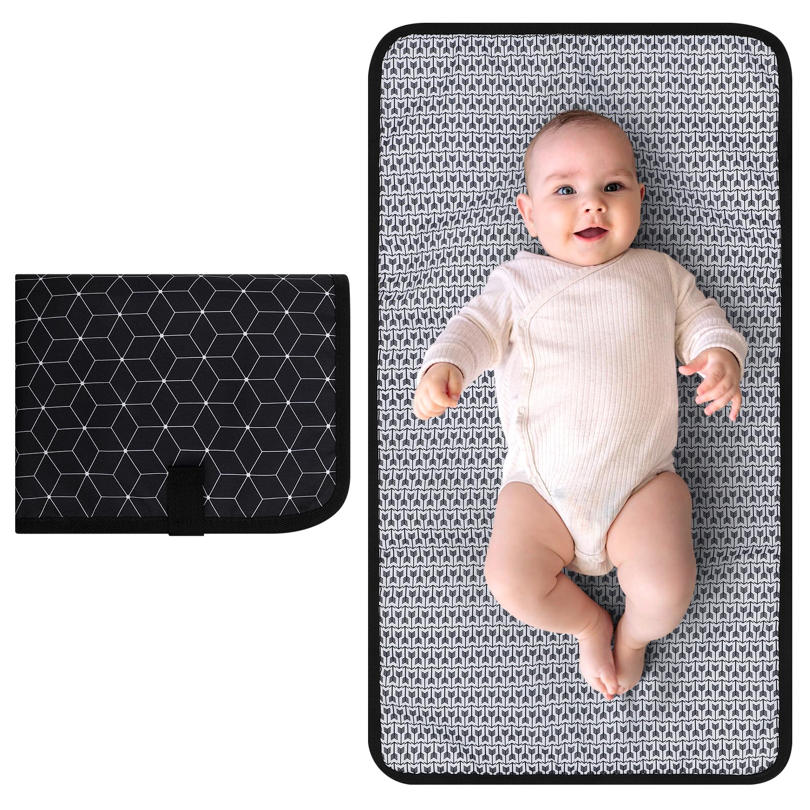 Accmor portable diaper changing pad open shows a roomy changing area for comfortable diaper changes.