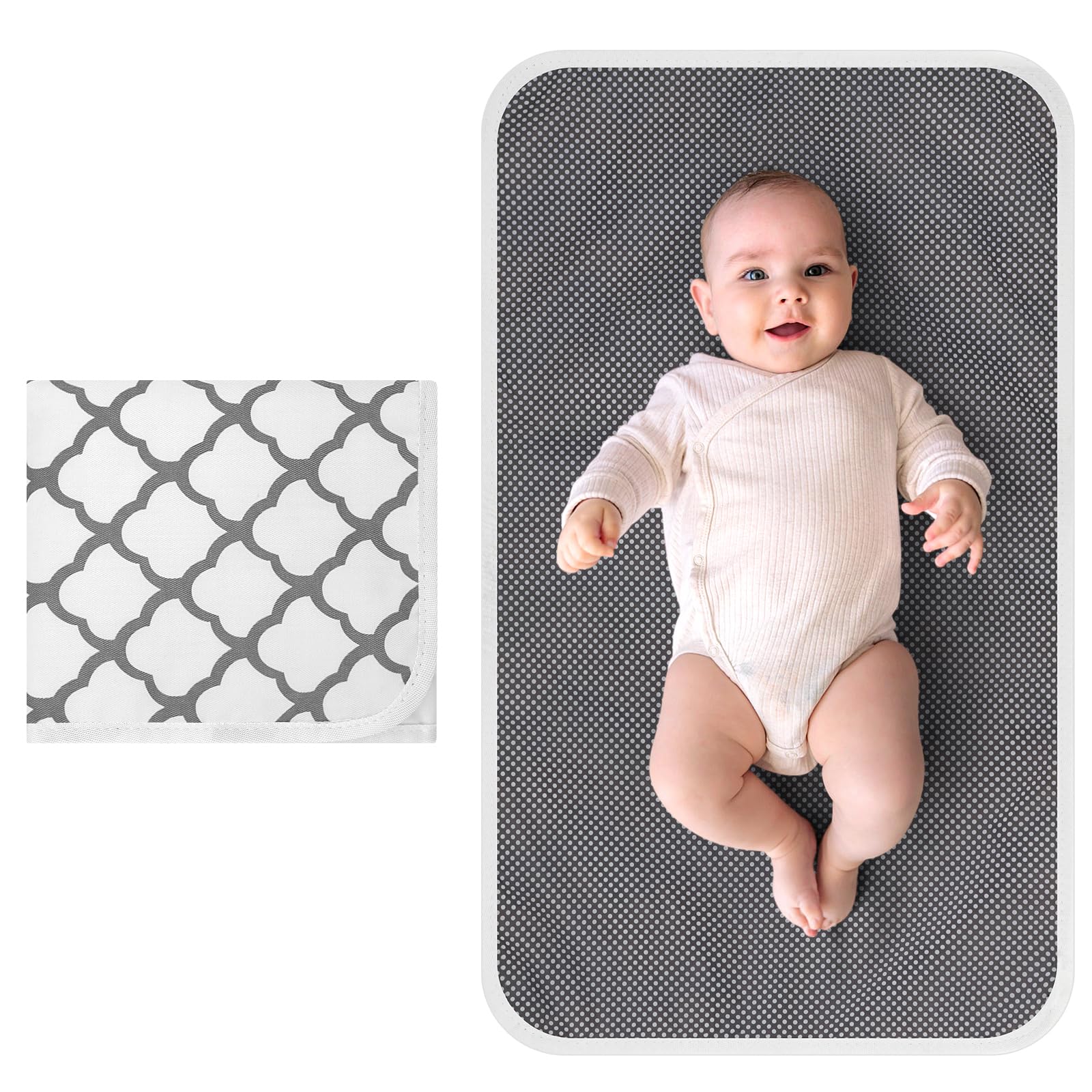 Accmor portable changing pad unfolded showing a spacious changing area.
