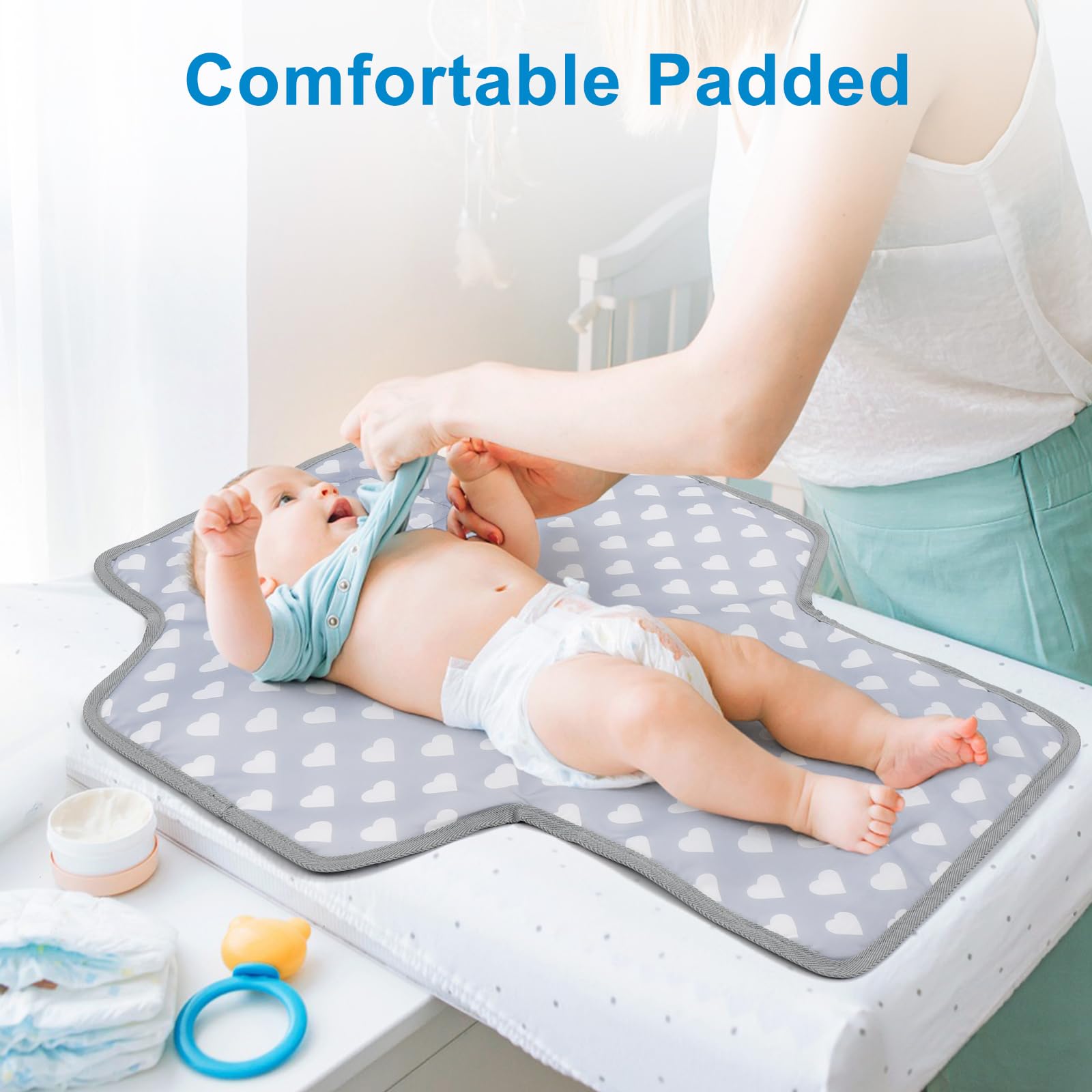 Accmor portable changing pad waterproof surface keeps diaper changes clean and quick to wipe